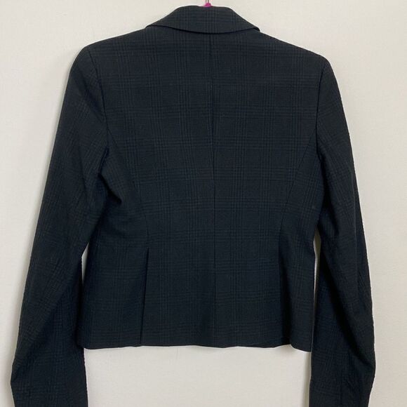 Theory Blazer Jacket Black on Black Plaid Sz 6 - Picture 6 of 9